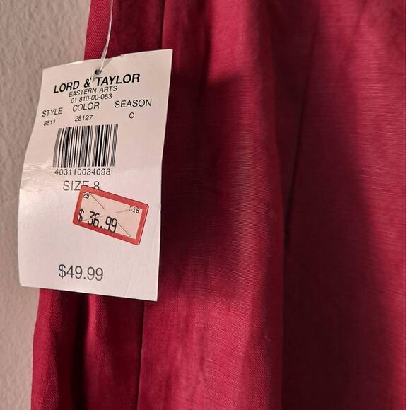 Lord & Taylor Sport Women Red Flat Front Relaxed Straight Leg Pants - Size 8 NWT - Picture 8 of 9